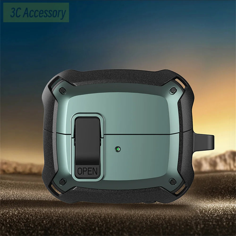 Military-Grade Shockproof Case for Samsung Galaxy Buds 3/3 Pro – Secure Lock Protective Cover for Men