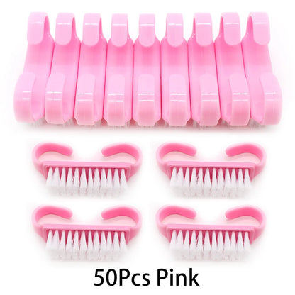 10/20/50/100pcs Nail Cleaning Brush Set - Handle Grip Fingernail Scrubber Tools for Men & Women Manicure Care