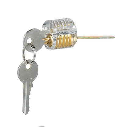 Transparent Locksmith Practice Lock - Visible Cutaway Mini Padlock Training Tool for Lock Picking Skills and Hardware Practice