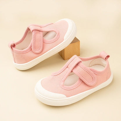 Spring & Autumn Kids Canvas Shoes — Personalized T-Shaped Breathable Sneakers for Children, Model EW8268