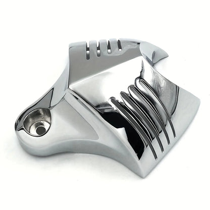 Motorcycle Big Twin Horn Cover – Black/Chrome Cowbell Horns for Harley Dyna Softail Sportster