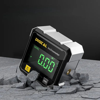 Pocket Digital Level Protractor — Professional 360° Magnetic Inclinometer with Digital Display & Laser Angle Gauge