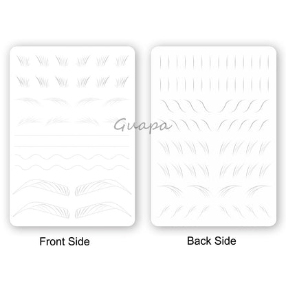 Silicone Practice Skin for Permanent Makeup — Double-Sided Latex Sheet with Brows Design for Hair Stroke Training