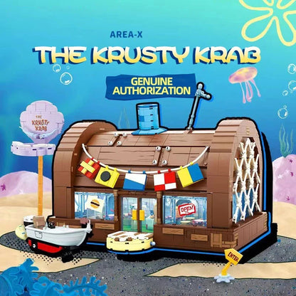 SpongeBob Krusty Krab Building Blocks – Creative Canteen Scene Model Bricks Desktop Toy for Kids