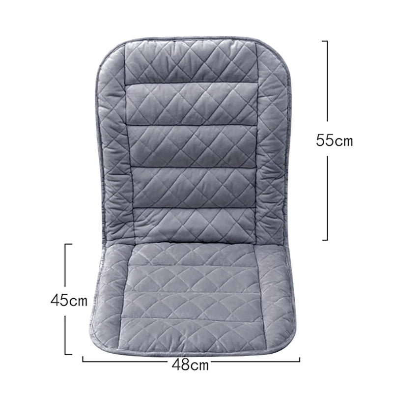 USB Heated Backrest Cushion for Office Chair – 3-Speed Temperature Heating Pad Winter Seat Mat