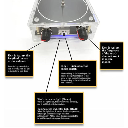 Multi-Function Tesla Music Coil Speaker – Wireless Transmission Lighting, Science & Education Experimental Product