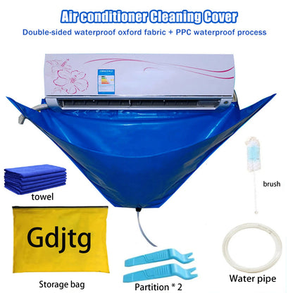 15-Piece Air Conditioner Cleaning Kit — Waterproof Dust Cover & Cleaning Tools, 118cm Protective Bag for AC Maintenance