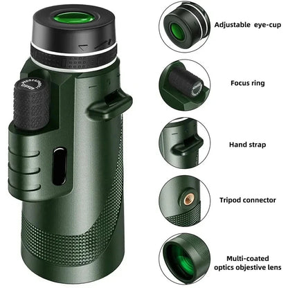 80x100 Portable HD Telescope - 5000M Zoom Folding Long Distance Telescope for Outdoor Travel Camping & Sports