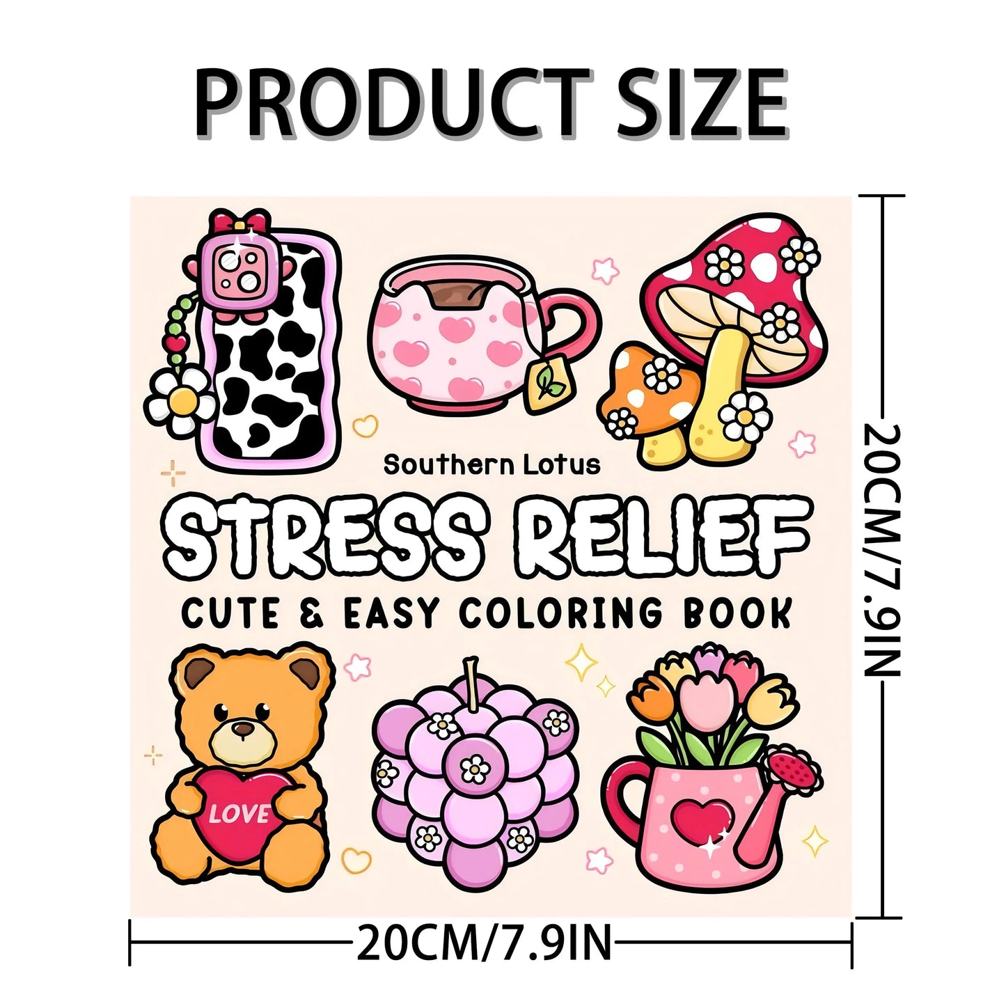 Cute Bold Easy Coloring Book - Fun Drawing & Coloring Activity Book for Adults, Party & Birthday Gift