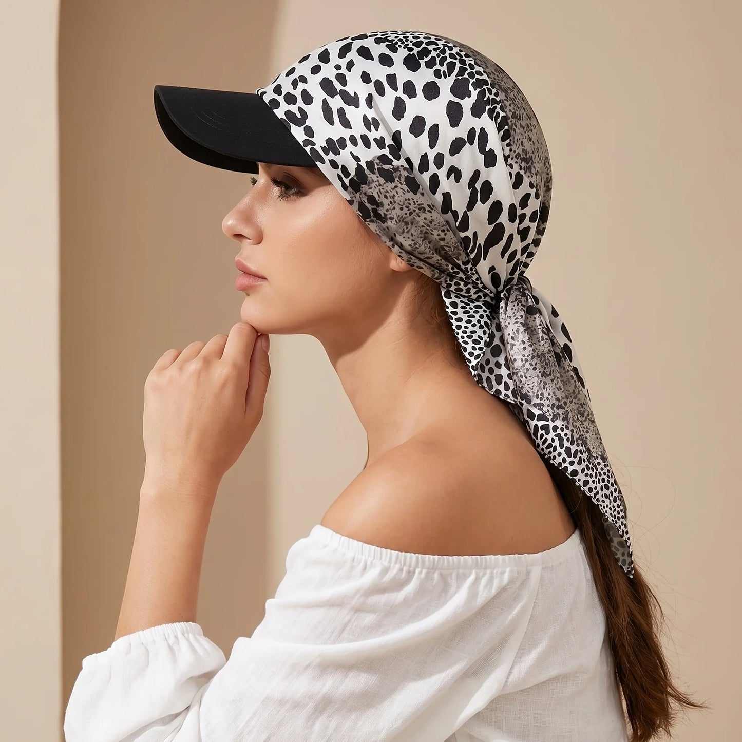 Women’s Headscarf Sun Hat - Self-Tie Brimmed Beach & Vacation Sun Protection Cap