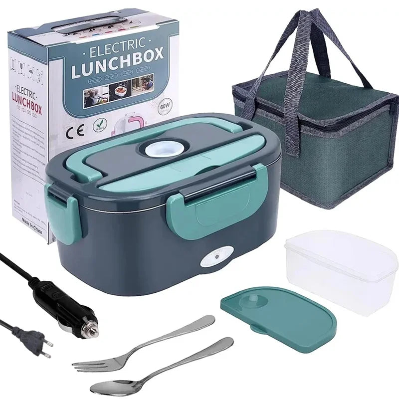 1.5L 60W Electric Lunch Box – Portable Food Warmer & Heater for Car or Home, Leak-Proof Microwave Lunch Box for Truckers