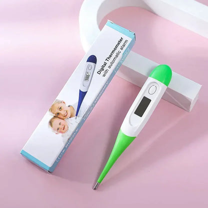 Electronic Digital Thermometer Soft Tip for Home First Aid—Oral & Armpit Temperature Measurement for Babies & Adults