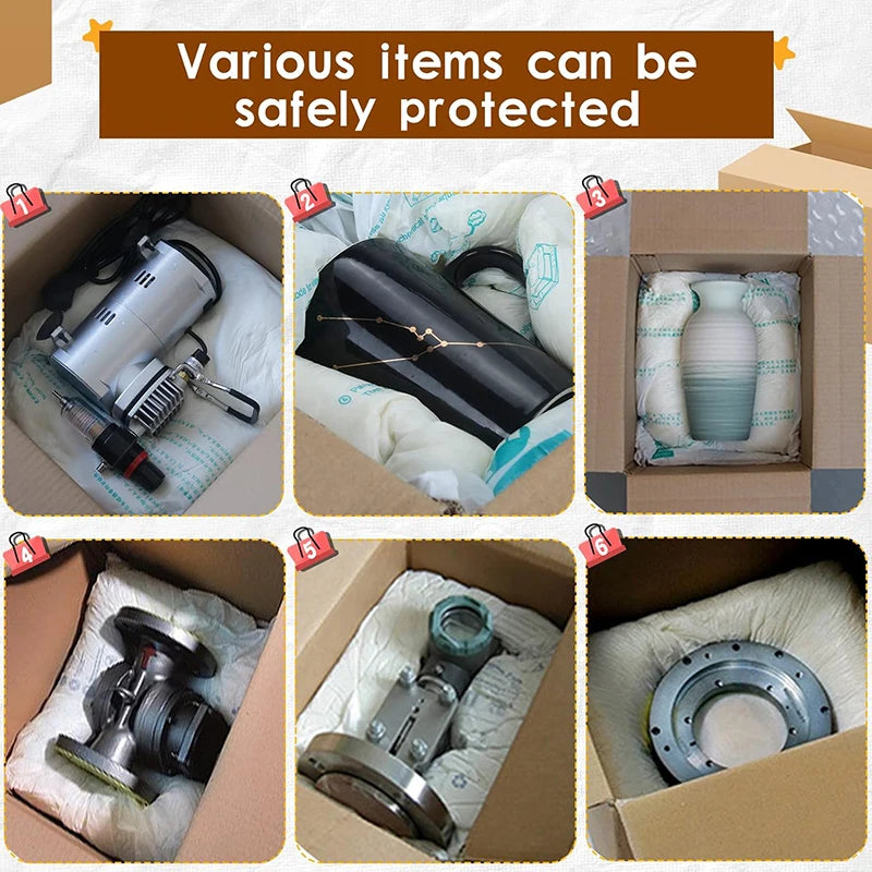 4pcs/8pcs Fragile Expanding Foam Protective Bags – Quick Foam Packing Wrap for Car Accessories & Glass Protection