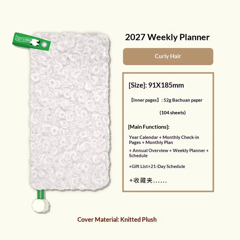 Kinbor 2027 A5/A6 Planner Notebook - Full-Year Daily Journal & Monthly Agenda for Time Management