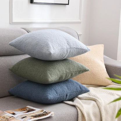 Plush Decorative Throw Pillow Cover 45x45cm – Soft Sofa Cushion Case for Living Room Home Décor Pillowcase