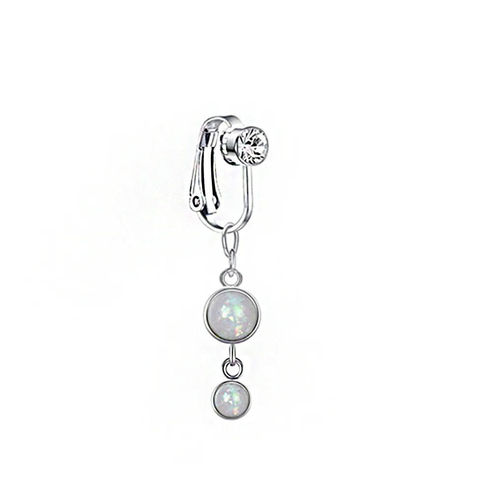 Faux Snake Belly Ring – Fake Clip-On Umbilical Navel Piercing, Belly Button & Cartilage Body Jewelry