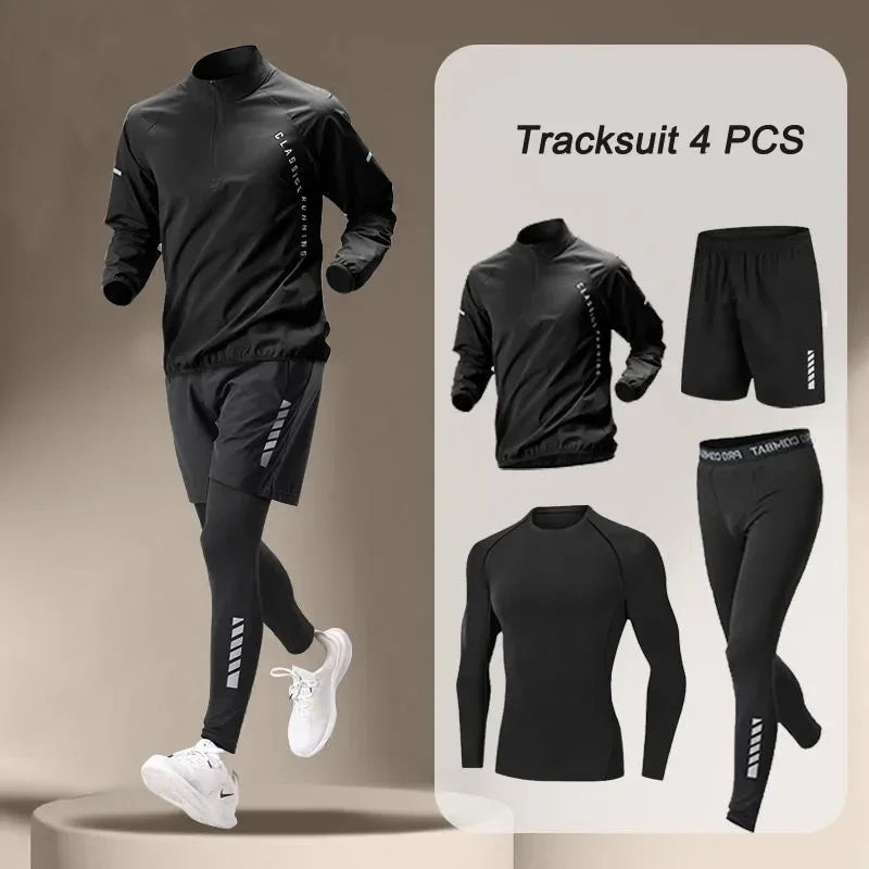 2025 Spring Men’s Quick Dry Sportswear Set — 1–4 Piece Running, Jogging & Workout Outfit