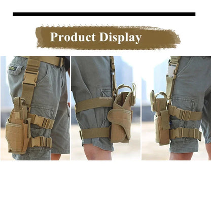 Universal Drop Leg Gun Holster - Right-Handed Tactical Thigh Pistol Bag & Pouch for All Handguns