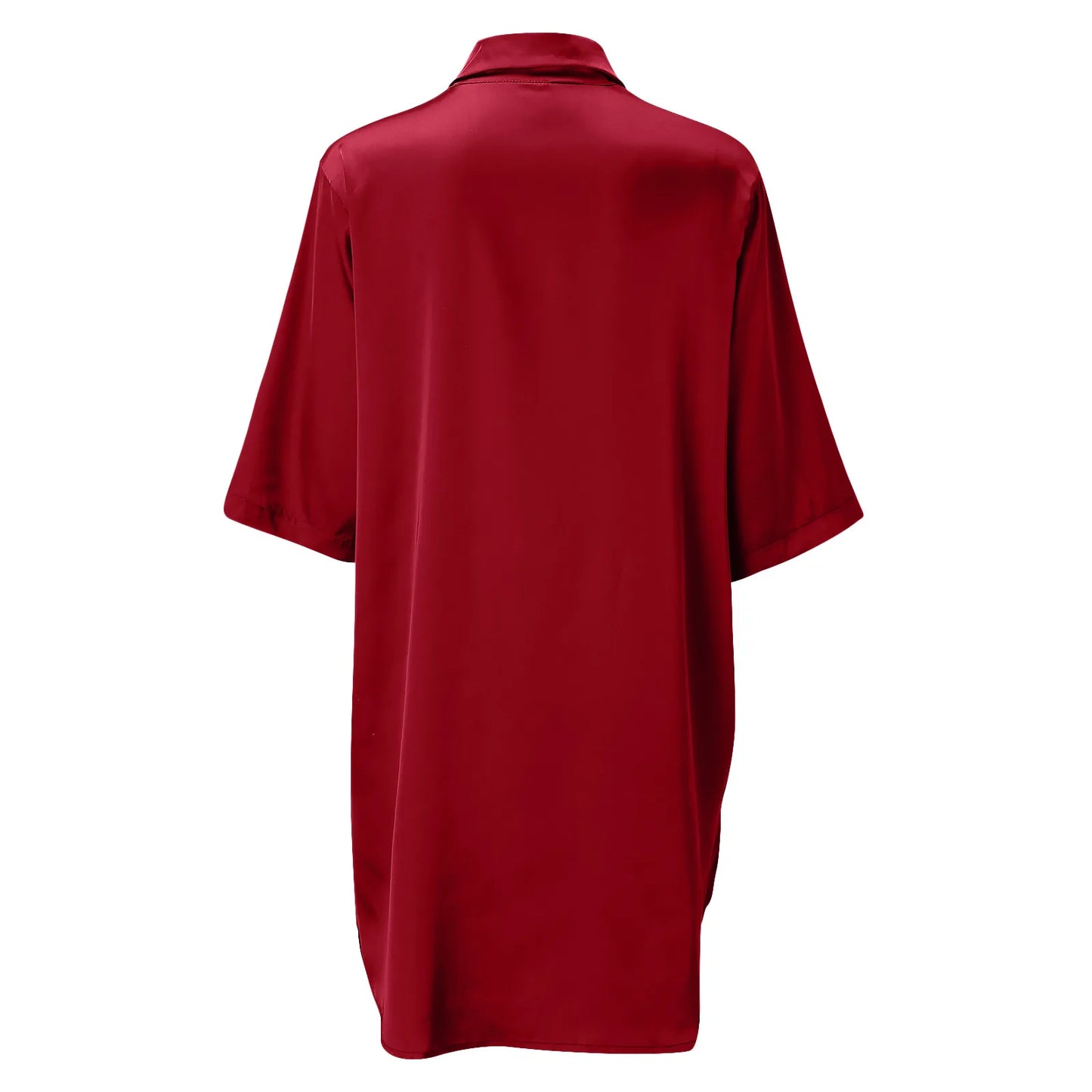 Women’s Silky Soft Long Sleeve Pajamas – Solid Color Sexy Nightshirt, Comfortable Home Sleepwear