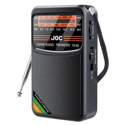 Portable AM/FM/SW Pocket Radio — Mini Receiver with Rechargeable Battery, Good Reception & Wired Earphone Support