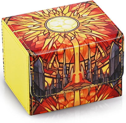 PU Leather TCG Deck Box - 120+ Sleeved Card Storage Case for Trading Cards, CCG & Magic Card Games