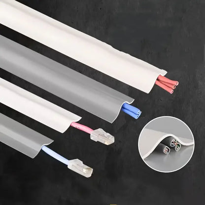 Self-Adhesive PVC Cable Protector Strip — Wire & Cord Insulation Cover, Wear-Resistant Trip Prevention Organizer