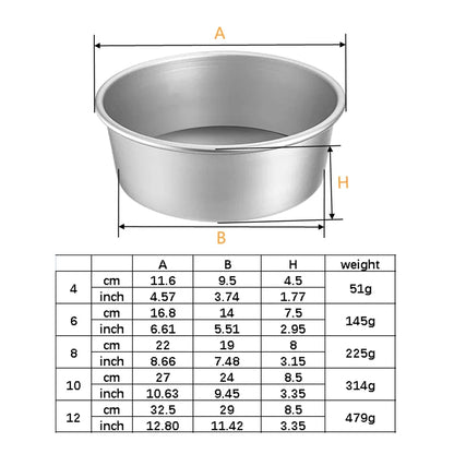 Tiered Round Cake Pan Set with Removable Bottom - 4/6/8/10/12 Inch Non-Stick Aluminum Alloy Baking Molds, Kitchen Tools