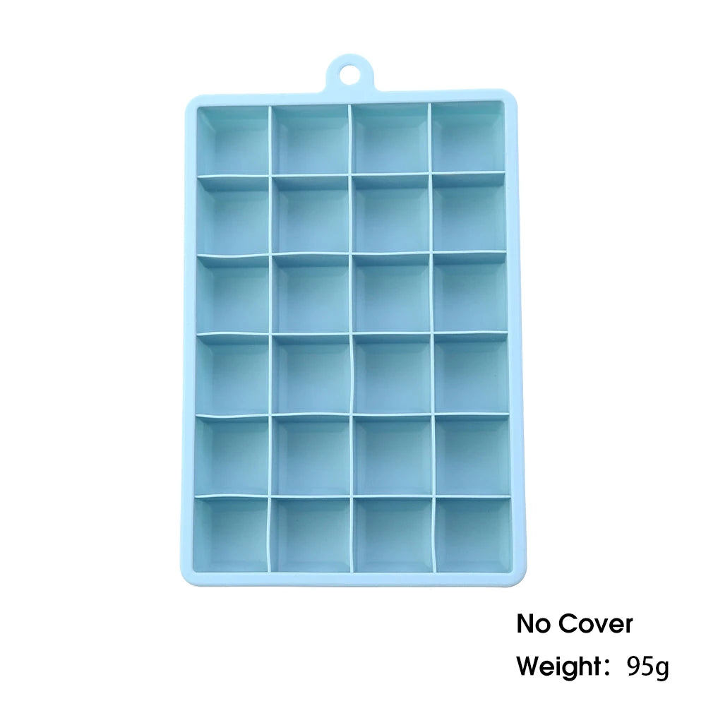 24-Hole Silicone Ice Tray — Square Mold for Ice, Food, Cheese, Jelly, with or without Lid