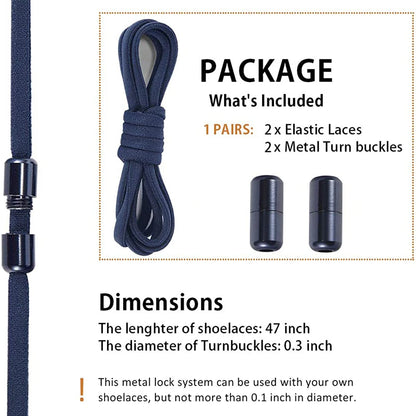 21 Colors No-Tie Elastic Shoelaces with Metal Lock - Round Lazy Laces for Children and Adults Sneakers, Unisex