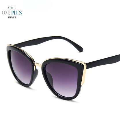 Women's Cat Eye Polarized Sunglasses - Luxury Black Metal Frame, Stylish & Fast-Selling Sunwear