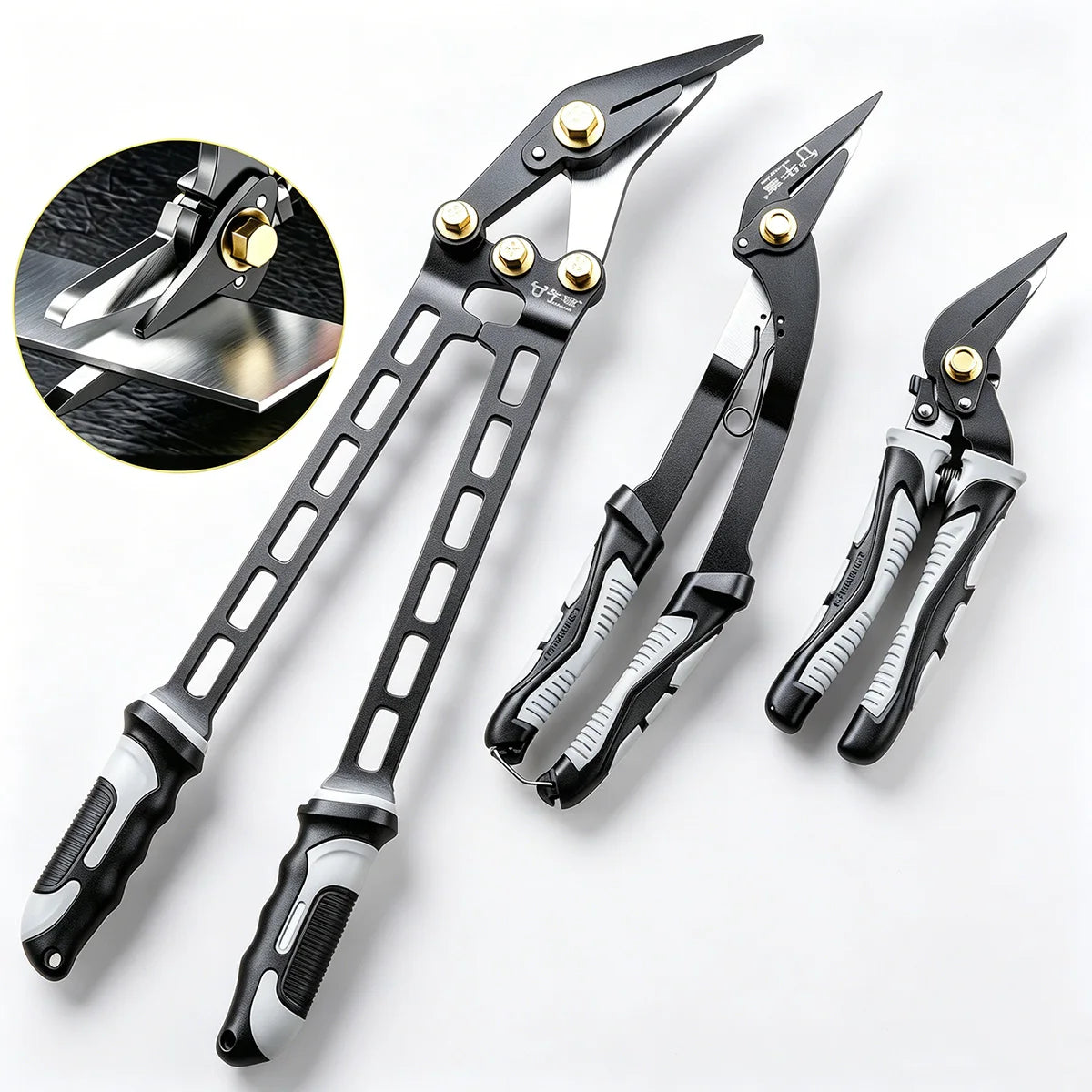 18-Inch Heavy-Duty Tin Snips - Stainless Steel Aviation Shears for Metal Sheet, PVC Pipe & Carpentry
