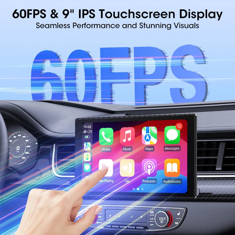 7–9" Universal Car Mirror Screen – Wireless CarPlay & Android Auto Multimedia Player with Portrait/Landscape Support