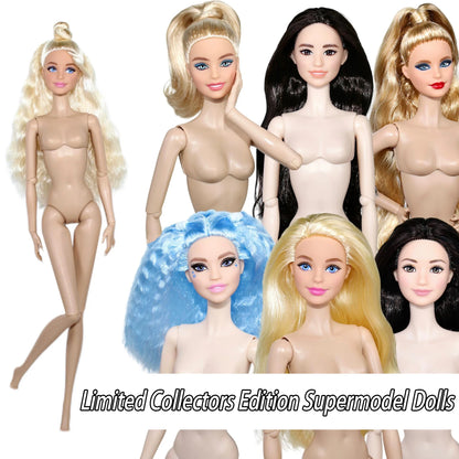 32cm Supermodel BJD Doll — Nude Fashion Princess with 12 Movable Joints, 1/6 Dress-Up Toy Limited Edition Gift