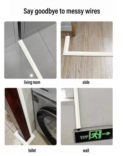Self-Adhesive PVC Cable Protector Strip — Wire & Cord Insulation Cover, Wear-Resistant Trip Prevention Organizer
