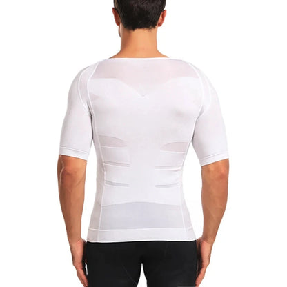 Men’s Slimming Compression Shaper Vest – Posture Support T-Shirt, Body Shaping & Tummy Control, Breathable Quick-Dry Under Shirt for Fitness & Daily Wear