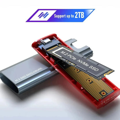 M2 SSD Case – M.2 NVMe SATA SSD Enclosure Adapter, 10Gbps USB 3.2 Gen2, USB-C External Enclosure, Supports M, B & B&M Keys