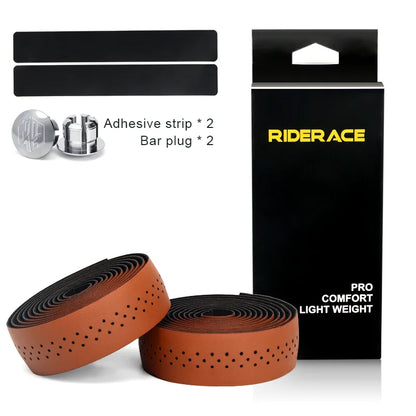 RIDERACE Bicycle Handlebar Tape – Anti-Slip PU EVA Breathable Damping Straps for Road Bike Anti-Vibration Grip