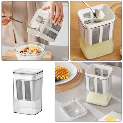 Greek Yogurt Maker with Stainless Steel Strainer – Whey Separator & Cheese Moisture Filter Kitchen Tool