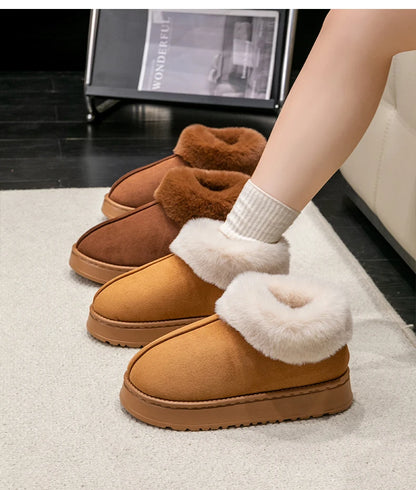 2024 Women's Fashion Snow Boots – Fluffy Plush Faux Fur Winter Slippers, Cozy Indoor Shoes for Men & Women