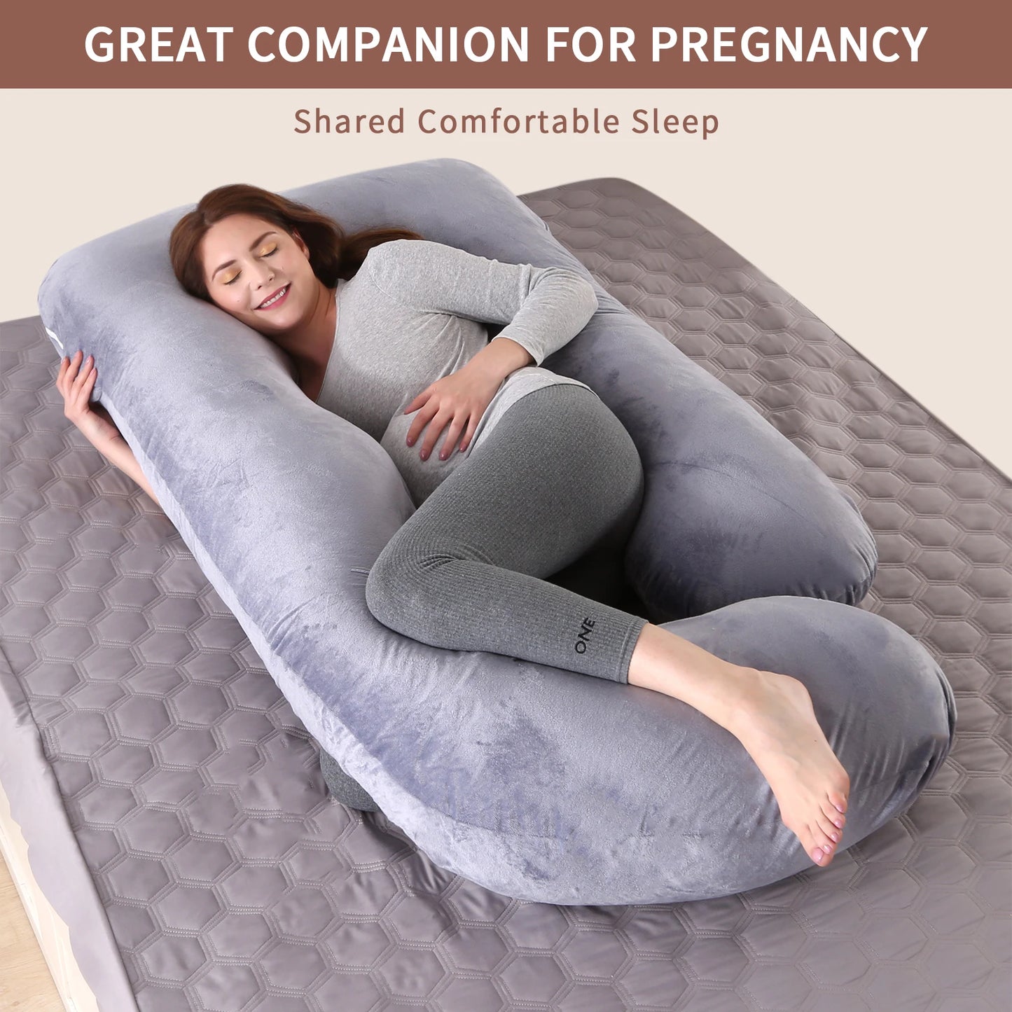 G-Shaped Pregnancy Pillow – Full Body Maternity Sleeping Pillow with Removable Cover for Belly Support