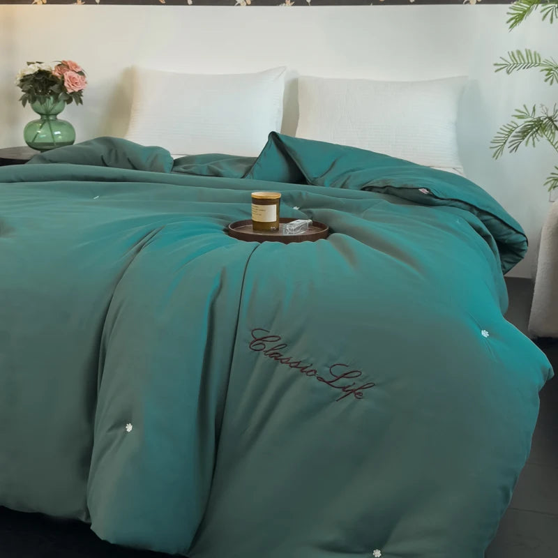 CARA CARLE 100% Natural Mulberry Silk Comforter - Luxury Warm Duvet Filler Blanket For King Queen Twin Single Couple Beds