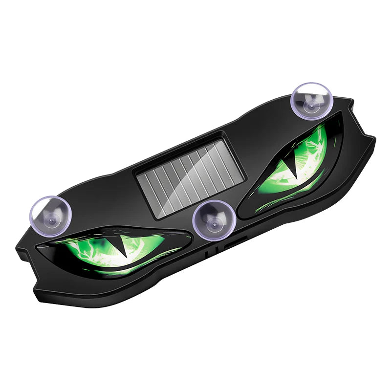 Solar Powered Car Neon Light - Wireless Demon Eye LED Ambient Lamp with USB Rechargeable Breathing Light