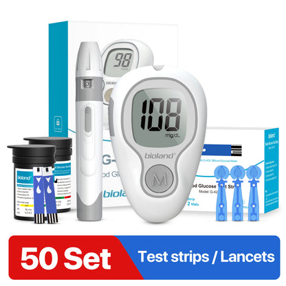 LinkSun G-425-3 Blood Glucose Meter Kit - No-Code Diabetes Tester with 10, 50 or 100 Test Strips