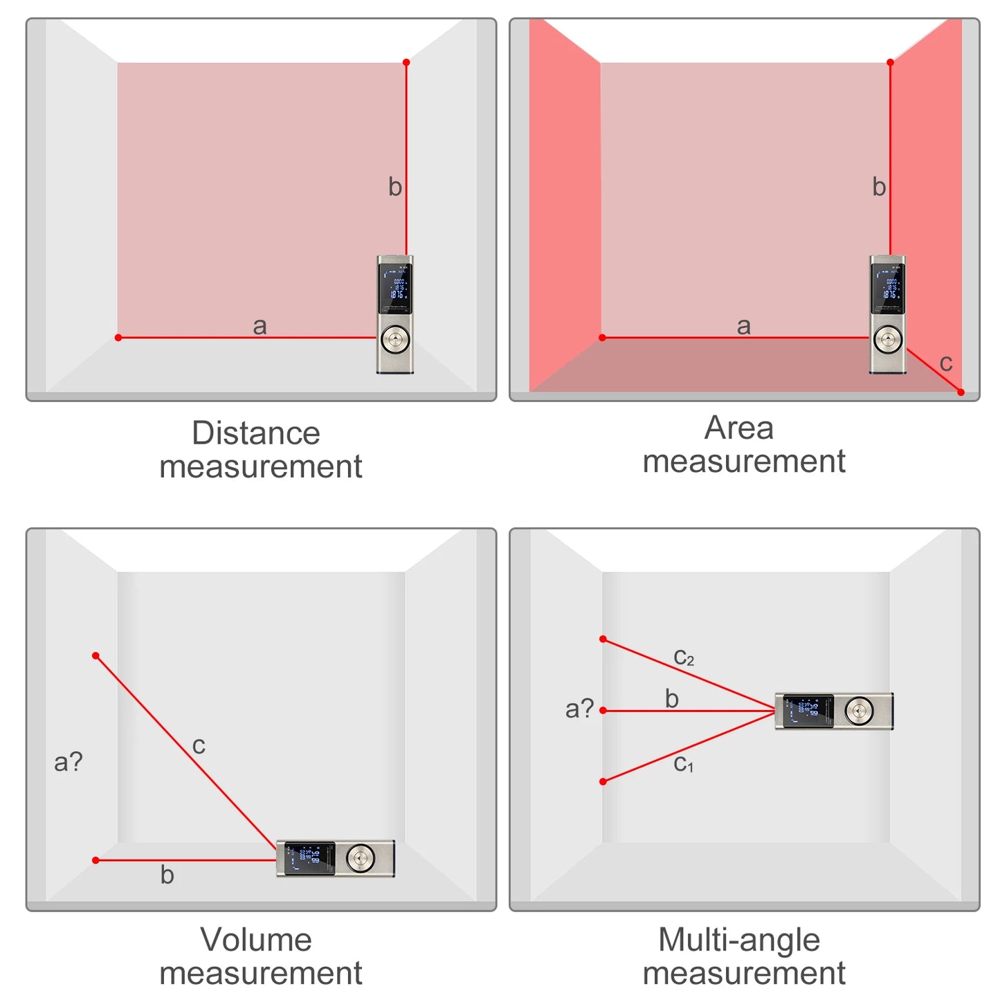 40M/60M Mini Smart Laser Distance Meter | Portable USB Rechargeable Infrared Rangefinder