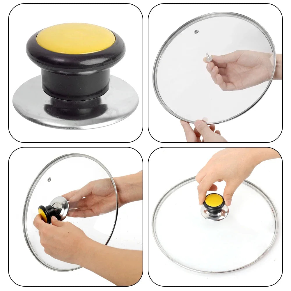 Colored Stainless Steel Pot Lid Knobs - Universal Pan Lid Replacement Handle with Screwdriver