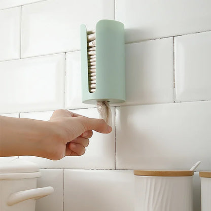 Nail-Free Wall-Mounted Plastic Garbage Bag Holder – Trash & Cotton Pad Storage Box for Home, Kitchen, and Bathroom