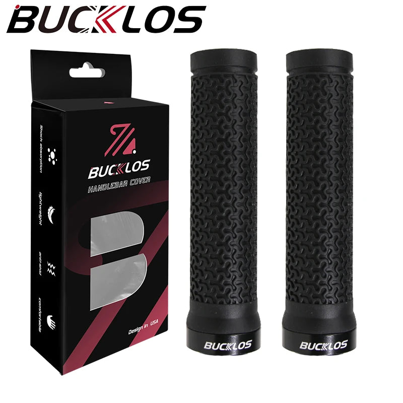 BUCKLOS Lock-On Bicycle Handlebar Grips — Anti-Slip Waterproof MTB Damping Cuffs for Mountain Bikes