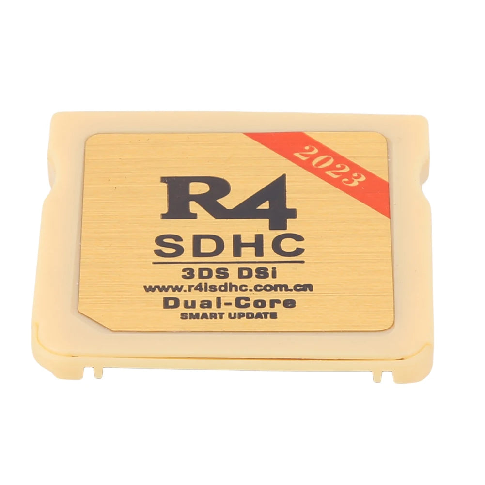 Secure Gold & White R4 SDHC Flashcard – Portable Memory Card for Nintendo 3DS Video Games