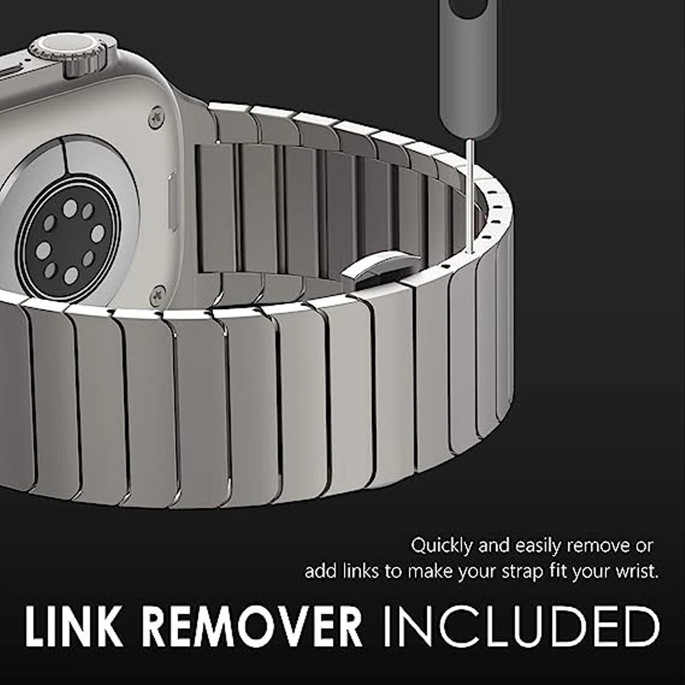 Ultra 3/2 Titanium & Stainless Steel Luxury Bracelet for Apple Watch — Fits Ultra 49/45/44/42mm & Series 11/10/9/46/41mm