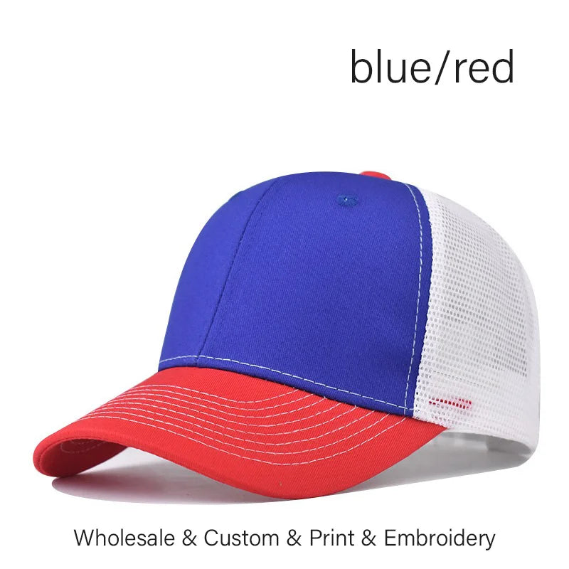 Custom Embroidered Baseball Cap - DIY Logo Mesh Hat for Men & Women, Adjustable Cotton Unisex Cap